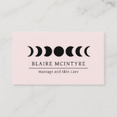薄モダンいピンクの月のエレガント相 名刺 (正面)