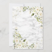 薄モダンい灰色の白フローラ金ゴールド結婚大理石 招待状 (裏面)