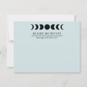 薄モダンい青の月の相エレガント相 ノートカード (正面)