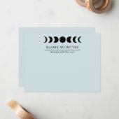 薄モダンい青の月の相エレガント相 ノートカード (正面/裏面インサイチュ)