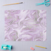 薄モダン紫と銀大理石のパターン 薄葉紙 (クラフト)