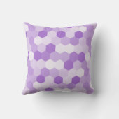 薄モダン紫色の白い六角形の幾何学的 クッション (裏面)