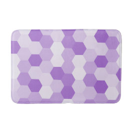 薄モダン紫色の白い六角形の幾何学的 バスマット