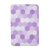 薄モダン紫色の白い六角形の幾何学的 バスマット (正面縦)