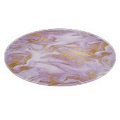 薄モダン紫、白、金ゴールド大理石パターン カッティングボード (角)