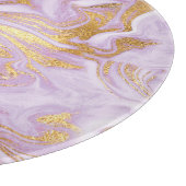 薄モダン紫、白、金ゴールド大理石パターン カッティングボード (角)