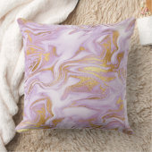 薄モダン紫、白、金ゴールド大理石パターン クッション (ブランケット)