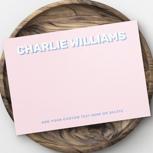 薄モダン色ピンクの平空白のらなノテク ノートカード