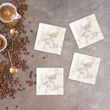 薄モダン茶色の大理石ガラスのコースター