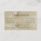 薄モダン茶色の木製ボード木目ルック 名刺 (裏面)