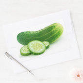 薄切りにした生キュウリ 長方形シール (封筒)