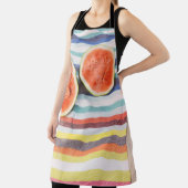 薄切りのスイカの実を布に写した写真を閉じる エプロン (インサイチュ)