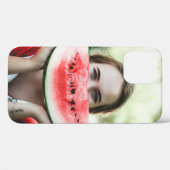 薄切りのスイカを持つ人 Case-Mate iPhoneケース (裏面 (横))