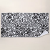 薄切りを白黒で揚げる ビーチタオル (正面)