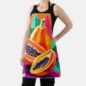 薄切りパパイヤポップ・アートのアート エプロン (インサイチュ)