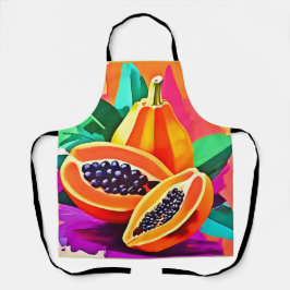 薄切りパパイヤポップ・アートのアート エプロン