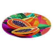 薄切りパパイヤポップ・アートのアート カッティングボード (角)