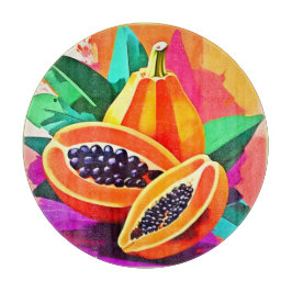 薄切りパパイヤポップ・アートのアート カッティングボード