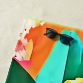 薄切りパパイヤポップ・アートのアート ビーチタオル (インサイチュ)