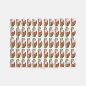 薄切りピンクハムクリスマスイースターホリデーディナー フリースブランケット (正面(横))