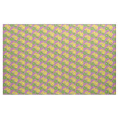 薄切り、四つ切りのレモンとライムの紫色の生地 ファブリック (ヤード)