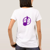 薄地のすみれ色の文字およびロゴのワイシャツ Tシャツ (裏面)