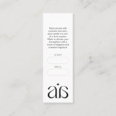 薄型キャンドル製品のJAR価格つるラベルカード スキニー名刺 (裏面)