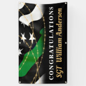 薄型グリーンラインカスタム軍隊退職パーティー 横断幕 (縦)