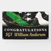 薄型グリーンラインカスタム軍隊退職パーティー 横断幕 (横)