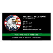 薄型グリーンライン軍隊警察縁どパトロロゴ マグネット名刺 (正面)