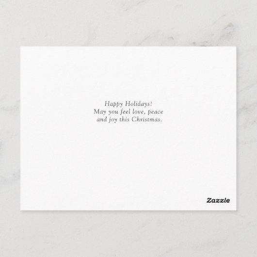 薄型スクリプトフォトクリスマスホリデーグリーティングカード ポストカード (裏面)