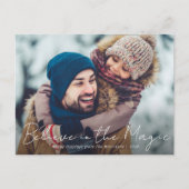 薄型スクリプトフォトクリスマスホリデーグリーティングカード ポストカード (正面)