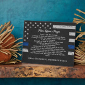 薄型ブルーラインパーソナライゼーション警察官の祈りの言葉 フォトプラーク (側面)