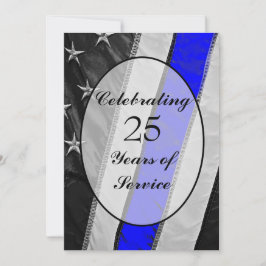 薄型ブルーラインフラッグ法執行退職 招待状