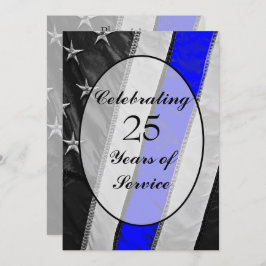 薄型ブルーラインフラッグ法執行退職 招待状