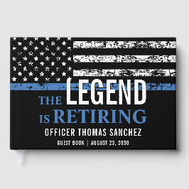 薄型ブルーラインフラッグ警察の退職パーティー ゲストブック