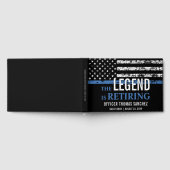 薄型ブルーラインフラッグ警察の退職パーティー ゲストブック (全面)