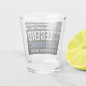 薄型ブルーラインフラッグ警察の退職パーティー ショットグラス (裏面)