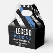 薄型ブルーラインフラッグ警察の退職パーティー フェイバーボックス (裏面サイド)