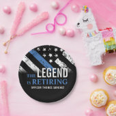 薄型ブルーラインフラッグ警察の退職パーティー ペーパープレート (パーティー)