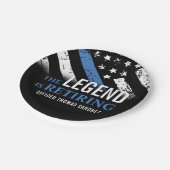 薄型ブルーラインフラッグ警察の退職パーティー ペーパープレート (アングル)