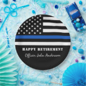 薄型ブルーラインフラッグ警察の退職パーティー ペーパープレート (パーティー)