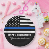 薄型ブルーラインフラッグ警察の退職パーティー ペーパープレート (パーティー)