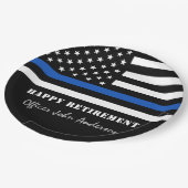 薄型ブルーラインフラッグ警察の退職パーティー ペーパープレート (アングル)