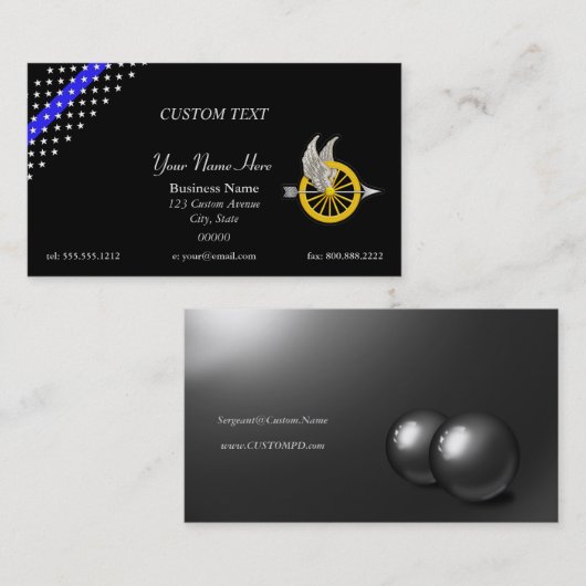 薄型ブルーラインモーターオフィサービジネスカード 名刺 (正面/裏面)