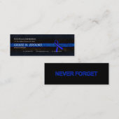 薄型ブルーラインリボン警察官 スキニー名刺 (正面/裏面)