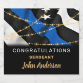 薄型ブルーライン警察の退職パーティー リキュールボトルラベル (シングルラベル)