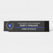 薄型ブルーライン警察バッジ デスクネームプレート (正面)