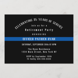 薄型ブルーライン警察旗退職パーティー 招待状