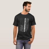 薄型ホワイトラインEMS EMTアメリカ国旗の緊急Pa Tシャツ (正面フル)